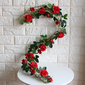 Vente chaude 110cm guirlande de roses artificielles pour la décoration de la maison pour l'obtention du diplôme fête des pères fête des mères célébrations de pâques - Product Image 4