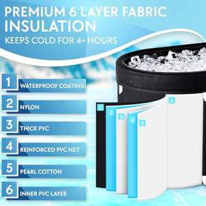 Bak Mandi Es Lipat untuk 1-2 Orang, dengan Tiang Stainless Steel untuk Terapi Dingin Atlet, Ember Es untuk Terapi Celup Dingin - Product Image 6