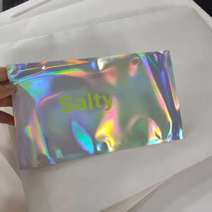 Custom Logo Printed Plastic Smell Proof Foil Holographic Rainbow Color Self Adhesive Bags Shipping Mailer Bag - Product Image 4