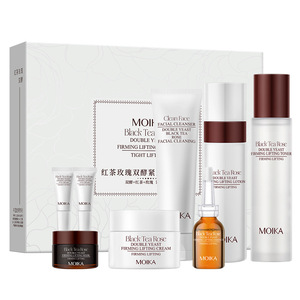 Set de Cuidado Facial Reafirmante y Lifting de Doble Fermentación con Té Negro y Rosa Moika, 8 Piezas, Crema Hidratante - Product Image 2