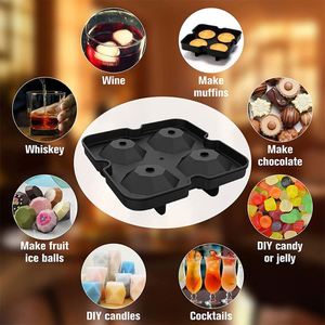 Xdh762 Moule à glaçons en silicone fait main pour whisky et bière, 4/6/8 cavités carrées, rondes ou sphériques - Product Image 5