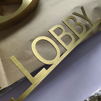 Lettres décoratives en laiton découpées à plat en métal Lettres solides de 3mm d'épaisseur pour la réception SPA