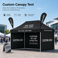 Tente Pop-Up Personnalisée 10x20 avec Logo, en Oxford PVC Imperméable, Abri Extérieur pour Salons Professionnels, Événements et Publicité - Vente en Gros