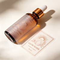 Etiqueta de Perfume Cosmética Personalizada TEDDY, Impermeable, Resistente a los Rayos UV, Autoadhesiva, de Vinilo Transparente con Estampado Dorado, Ecológica