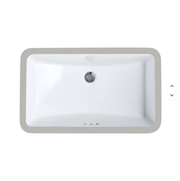 Lavabo carré en céramique à encastrer sous le comptoir, style moderne et minimaliste, vasque en céramique blanche à encastrer sous le comptoir