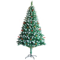 Adornos Navideños Artificiales de PVC con Conos de Pino Blanco y Bayas Rojas, Venta al Por Mayor de Fábrica