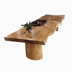 Moderno semplice tavolo da pranzo in legno massello e sedia con bordi irregolari unici mobili <span class=keywords><strong>ristorante</strong></span> - Product Image 4