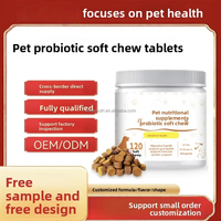 Probiotiques pour animaux de compagnie OEM, comprimés à mâcher souples, favorisent la santé digestive, intestinale et immunitaire des chiens, absorption rapide, complément alimentaire quotidien