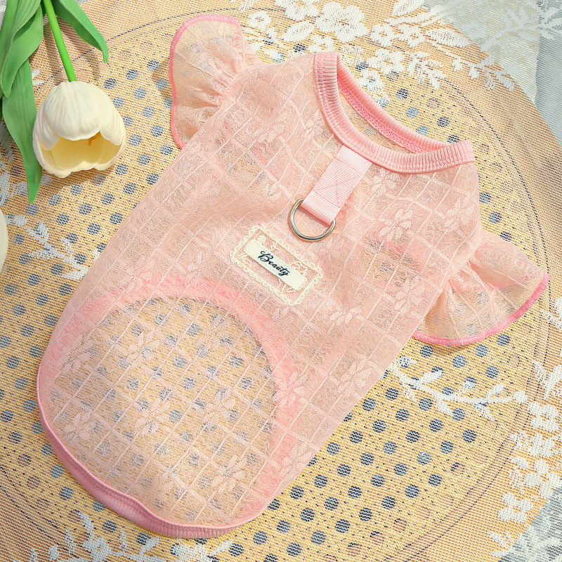 487 Pink Glass Gauze Flutter Sleeves