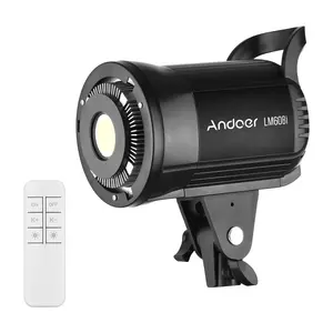 Andoer LM60Bi taşınabilir LED fotoğraf dolgu ışığı 60W stüdyo Video işığı 2700K-5700K kısılabilir LED ışık uzaktan kumanda ile