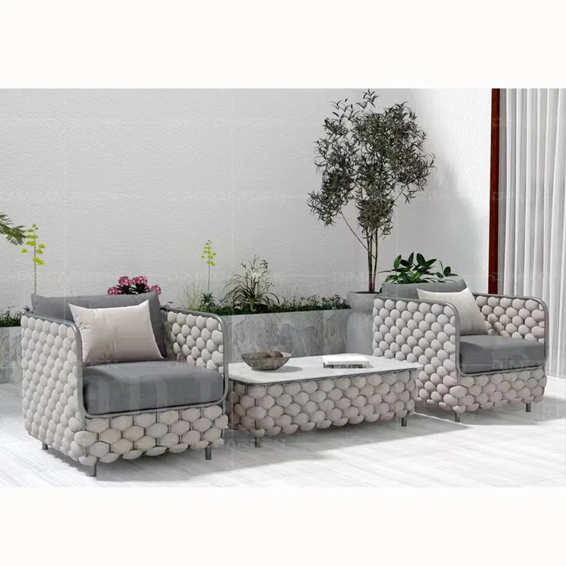 Gezellig Modeontwerp Outdoor Touwweefbank Set Cg Couch Living Projectleverancier