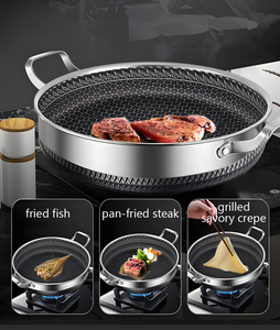 Wok in Acciaio Inossidabile SUS316 a Doppio Strato a Nido d'Ape, Padella per Cucina Sana di Grado Medicale - Product Image 4