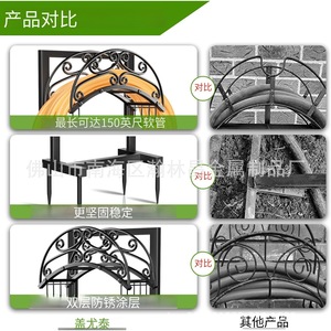 Heavy Duty Freestanding <b>Garden</b> <b>Hook</b> Storage Rack 45 Inch Black Powder Coated Outdoor Hose Holder For Patio Lawn <b>Garden</b> - Product Image 2