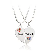 Collier avec pendentif en forme de cœur en alliage pour meilleurs amis, populaire pour les achats transfrontaliers