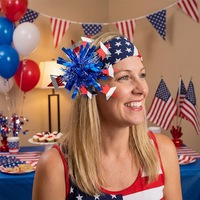 Barrettes à cheveux patriotiques rouges, blancs et bleus avec étoiles et paillettes pour femmes, pour le 4 juillet, la fête de l'Indépendance, coiffure chignon, USA, 250e anniversaire