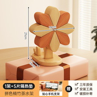 Support de téléphone multifonctionnel, coussin isolant thermique en forme de moulin à vent, support en bois pour pot, bol, tasse