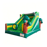 Toboggan gonflable commercial extérieur en PVC à double voie pour enfants - Dinosaure