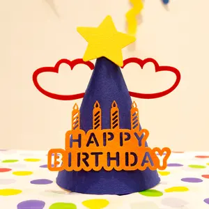 Children's adult party decorated party hats with birthday felt party photo props Children's Felt Crown Felt Birthday Crown Hats