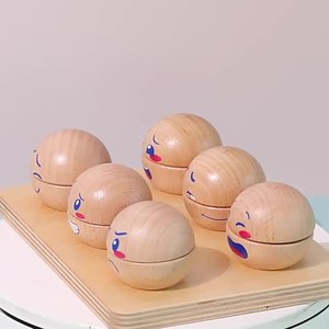 Nouveau design jouet de jeu en bois unisexe éducation précoce expression émotionnelle balle assortie pour les parents de 2 à 4 ans - Product Image 3