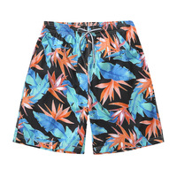 Short de bain ample à séchage rapide pour homme, motif floral, avec ceinture, doublé, grande taille XXL, 100 % polyester, 1 pièce, XL, plage, été, vente en gros usine
