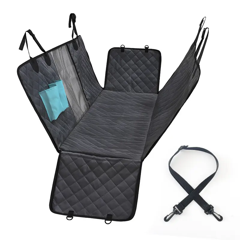 BPS-funda impermeable para asiento de coche, cubierta de asiento de perro con solapa lateral para asiento trasero, portador negro, juego de mascotas, 100%