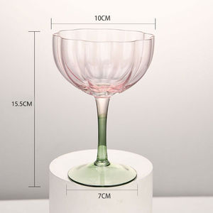 Verres à vin rouge en forme de pétale avec fleurs dégradées, pour la décoration de salon et d'hôtel, vente en gros - Product Image 6