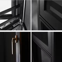 Fenêtre à battant moderne ignifuge à double vitrage avec moustiquaire pliante - Cadre en alliage d'aluminium, acier inoxydable, insonorisée et écoénergétique