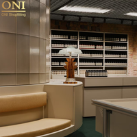 ONI Shopfitting Beauty Parfumerie Design d'intérieur Armoires murales pour la parfumerie Comptoir métallique avec placage de verre
