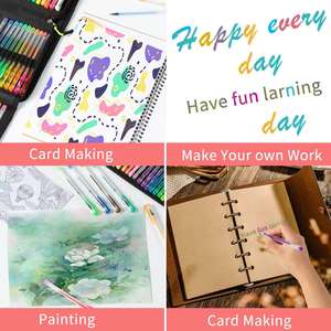 जिपर केस जेल पेन सेट 60 चमकदार नीले स्याही के साथ 60 प्यारा प्लास्टिक जेल पेन सेट करें - Product Image 5