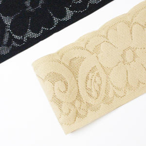 Изготовленный на заказ черный французский кружевной ремешок с силиконовым жаккардовым поясом Нескользящая трикотажная резинка Заводская поставка - Product Image 5