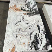 Feuille de marbre PVC Uv 600x600mm Conception de pierre Revêtement UV Panneau mural en PVC Feuille de marbre PVC