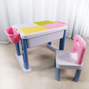 <span class=keywords><strong>Table</strong></span> de jeu <span class=keywords><strong>Table</strong></span> de jeu et ensemble de chaises Kit de <span class=keywords><strong>table</strong></span> à dessin pour enfants Activités éducatives Bureau d'apprentissage en plastique multifonction - Product Image 3