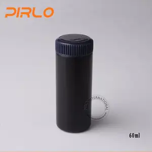 60毫升白色黑色粉瓶带螺旋盖2盎司塑料滑石粉瓶空定制包装
