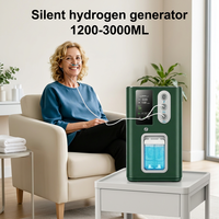 Generator Air Hidrogen 1200ml Mesin Air Kaya Hidrogen 2x Mode Pulsa Aliran Gas SPE PEM untuk Penggunaan Rumah dan Klinik
