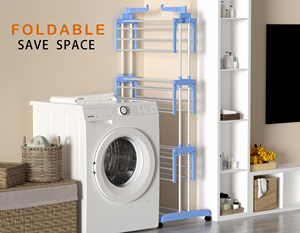 New Model Fashion Stainless Steel <b>Clothes</b> Drying Foldable Towel <b>Rack</b> Indoor Multi-Functional Organizer <b>Clothes</b> Drying <b>Rack</b> - Product Image 6