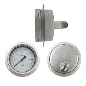 การเชื่อมต่อด้านหลังสแตนเลส Oem <span class=keywords><strong>ss</strong></span> 0-250 บาร์เกจวัดแรงดันหน้าแปลน - Product Image 1