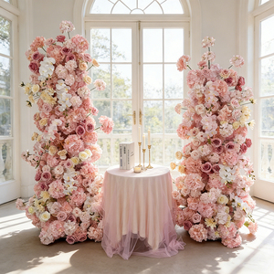 DKB Wholesale Custom Silk Artificial Flower Arch 7-8ft Height Durable Eco-Friendly <b>Wedding</b> Backdrop Stand <b>Frame</b> Festive Romantic - Product Image 1
