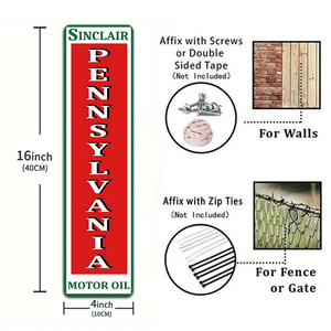 Ensemble <span class=keywords><strong>de</strong></span> panneaux métalliques vintage à <span class=keywords><strong>l</strong></span>'effigie <span class=keywords><strong>de</strong></span> Gas Oil, style rétro Zenith Atlantic Sinclair Gulf, décoration murale pour <span class=keywords><strong>garage</strong></span> ou man cave - Product Image 3