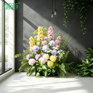 Bouquet de fleurs artificielles Greenway, roses, pivoines, marguerites, lys de la vallée en plastique pour décorations intérieures et extérieures - Product Image 4
