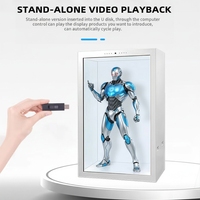 Affiche numérique holographique 3D transparente IPS LCD tactile interactive à 10 points, résolution 4K