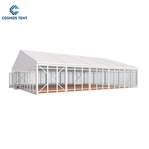 एल्यूमीनियम फ्रेम 20 मीटर x 30 मीटर आउटडोर शादी के लिए 500 लोगों के लिए ग्लास दीवार तम्बू
