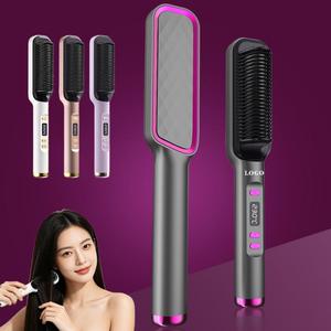 0728 360. Swivel Cord Ceramic <b>Heating</b> Hair Straightener Negative Ion Iron Digital Display Adjustment Straightening Comb - Product Image 3