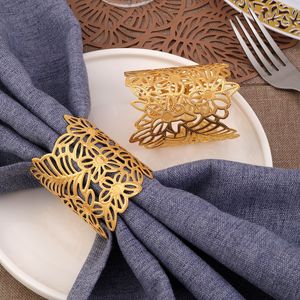 Fermoir de serviette style européen rond de serviette doré ajouré - Product Image 2