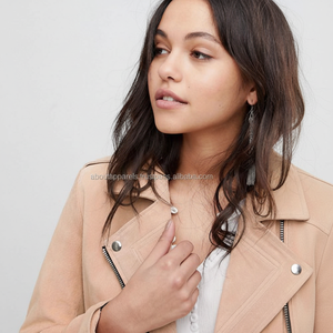 OEM chaqueta de Moto de gamuza de imitación de manga larga para mujer - Product Image 1