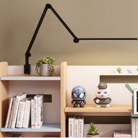 Lampe de bureau LED moderne électrique pliable pour la protection des yeux avec double source de lumière, idéale pour les chambres, flexible, contrôle tactile simple et variateur d'intensité