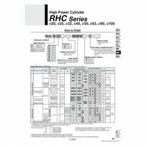 Pièces pneumatiques RHCB25-370 de cylindre de puissance élevée de SMC Pneumatics - Product Image 1