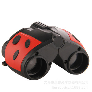 Ladybug Toy Binoculars 8x22 Manual Focus Plastic Outdoor Telescope For Children Student Use Red B454 - Product Image 2