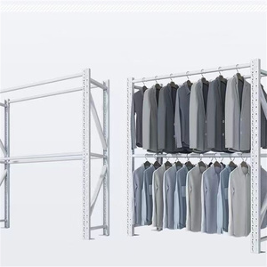 Customizable Heavy Duty Stainless Steel Corrosion Protection Warehouse Garment Clothing Rack Thickened Tube High Capacity - Product Image 2