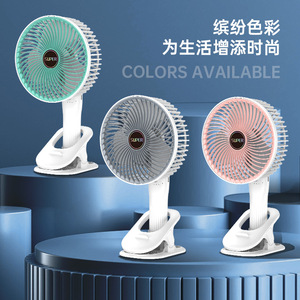 Ventilador de clip recargable súper portátil con oscilación de 360 grados para uso en escritorio de oficina - Product Image 5