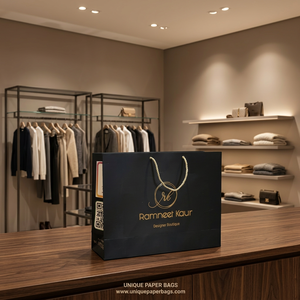 Premium Custom Printed Matte Laminated <b>Paper</b> Bag Gold Foil Embossed Logo Metal Rope Handle Luxury Retail Shopping Gift Bag - Product Image 4